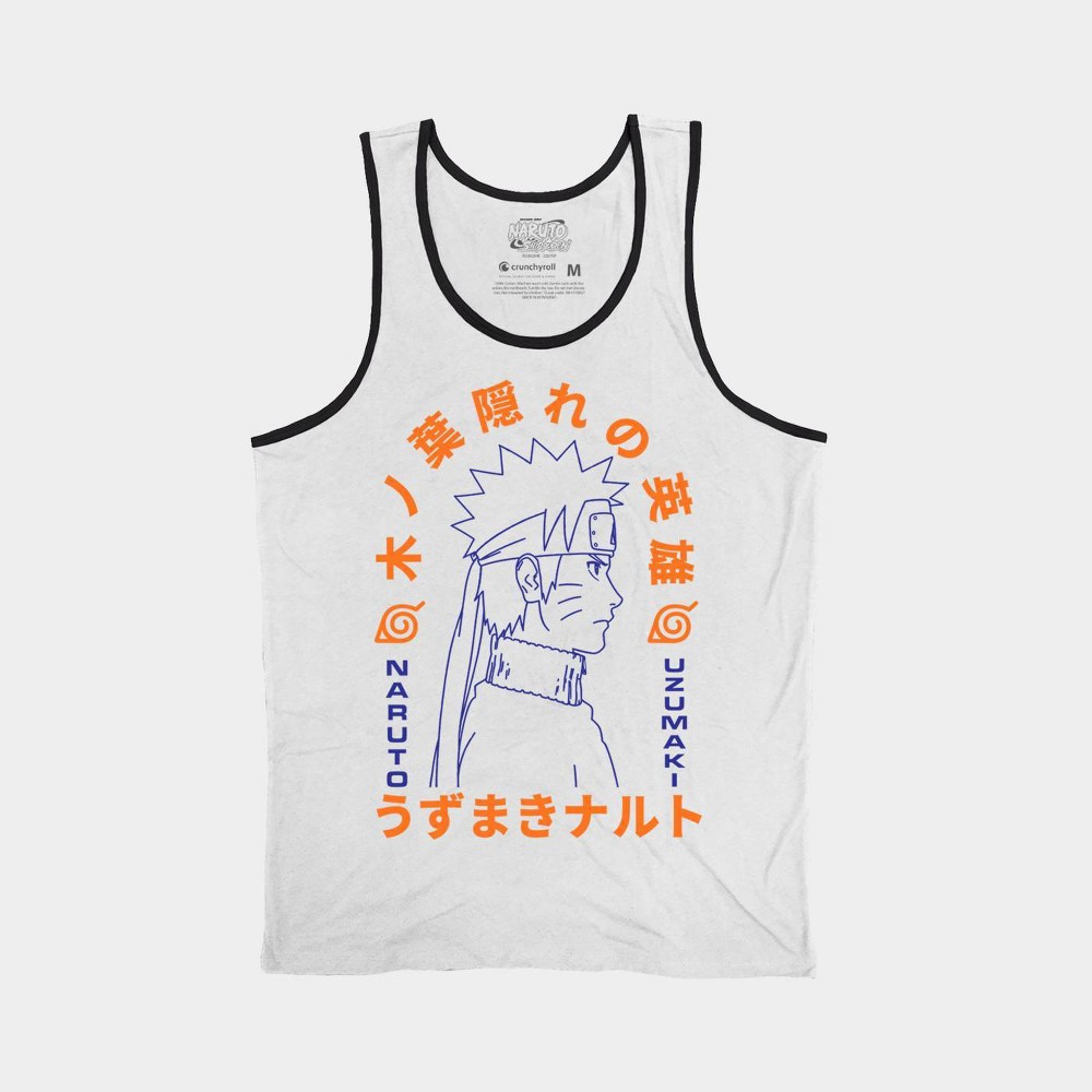 Adult Naruto Uzumaki Tank Top - White L