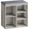 Shoe Bench with Cushion, Storage Bench with Adjustable Shelves - 2 of 4