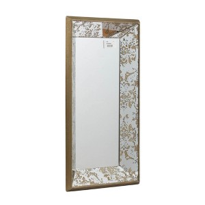 MAYEERTY 20" x 12" Antique Rectangle Mirror with Floral Accents, Wall Mirror for Living Room Hanging, Silver - 1 of 4