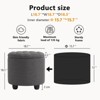 NicBex Button Tufted Round Storage Ottoman,Small Upholstered Footstool with Removable Lid,Storage Bench for Bedroom,Living Room,Vanity - 4 of 4