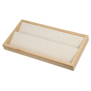Unique Bargains Bamboo Wood Earrings Tray Stackable Storage Jewelry Tray Showcase Organizer 1 Pcs - 1 of 4