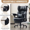 Big and Tall Office Chair with Footrest - Efomao High Back Executive Desk Chair with Wide Seat, Adjustable Armrests, Ergonomic Computer Chair, Black - 3 of 4