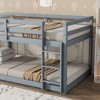Vynxaria Solid Rubber Wood Twin Over Twin Floor Bunk Bed with Ladder & Strengthened Slats - 2 of 4