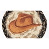 Earth Rugs Tan Cowboy Hat Round Coaster – 5"x5" Rustic Braided Jute Accent with Western Hat Print Design - 3 of 3