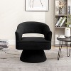 SEYNAR Modren Velvet Living Room Swivel Arm Barrel Chair with Tufted Back, Black, 28.1''W*27.6''D*29.3''H - 2 of 4