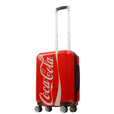 Coca Cola 21 Inch Spinner Rolling Luggage Suitcase, Upright Poly-Carbonate Plastic Hard Cases