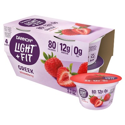 Light + Fit Nonfat Gluten-Free Strawberry Greek Yogurt - 4ct/5.3oz Cups