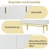 Modern 4-Door Sideboard Buffet Cabinet with Wavy Stripe Doors, Adjustable Shelves and Gold Metal Handles for Dining Room, Living Room - 3 of 4