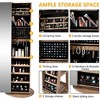 Vlsrka 360° Swivel Free-Standing Jewelry Armoire Cabinet with Mirror - 3 of 4