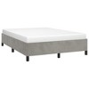 vidaXL Queen Bed Frame, Velvet Upholstered Platform Bed Frame, Light Gray, No Mattress - 2 of 4