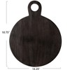 Storied Home Round Acacia Wood Cheese and Cutting Board with Circle Handle, Black - 2 of 4