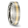 Black Bow Jewelry 6mm Titanium & 14k Gold Inlay Flat Satin Standard Fit Band - 4 of 4