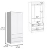 Depot E-Shop 2 Drawers Armoire, Wardrobe Closet with Hanging Rod - 3 of 4