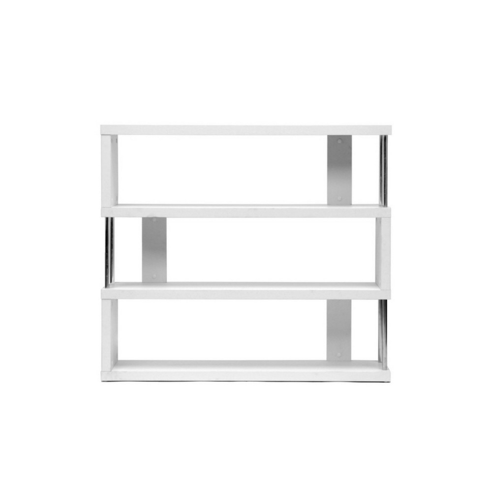 Photos - Wall Shelf 38.5" Barnes Three Shelf Modern Bookshelf White - Baxton Studio