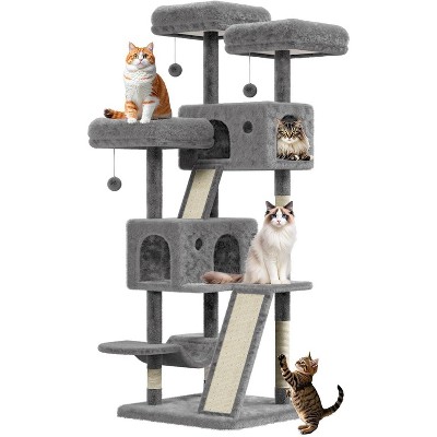 66" Tall Cat Tree Tower for Large Cats 20 Lbs+, Heavy Duty Indoor Cat Condo with Hammocks & Scratching Posts