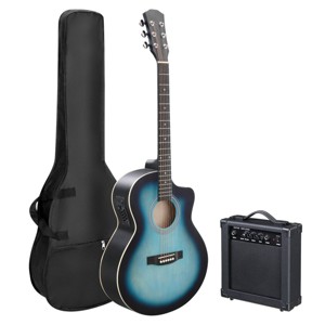 TopComfy Toy Guitars and String Instruments Kids Fun Edging Folk Guitar Amplifier Bag Tuner And Other Accessories For Kids, Blue, 42.52"*18.9"*6.3" - 1 of 4