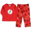 DC Comics Toddler Boys' Classic The Flash Logo Raglan Sleep Pajama Set Red - 2 of 4