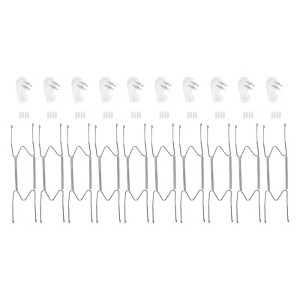 Unique Bargains Stainless Steel Invisible Wall Mount Vertical Decorative Plate Holders 1 Set - 1 of 4