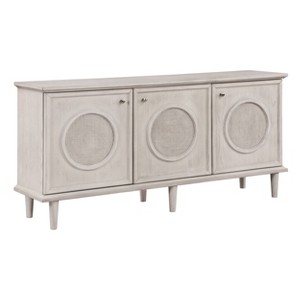 Treasure Trove Accents Three Door Credenza Palias White: MDF Construction, 32.5" Height, Divided Storage Cabinet - 1 of 4