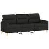 vidaXL 2-Piece Black Fabric Sofa Set - Modern Stylish Furniture for Living Room, Lounge, Indoor Seating with Thick Padding and Sturdy Metal Frame - 3 of 4