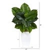 Nearly Natural 34-in Large Philodendron Leaf Artificial Plant in White Metal Planter - image 2 of 4