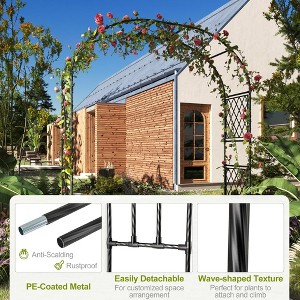 Wedding Arch Frame with 2 Planter Boxes, Weather-Resistant Metal Garden Arbor Trellis, Outdoor Decorative Archway for Climbing Plants, Weddings - 1 of 4