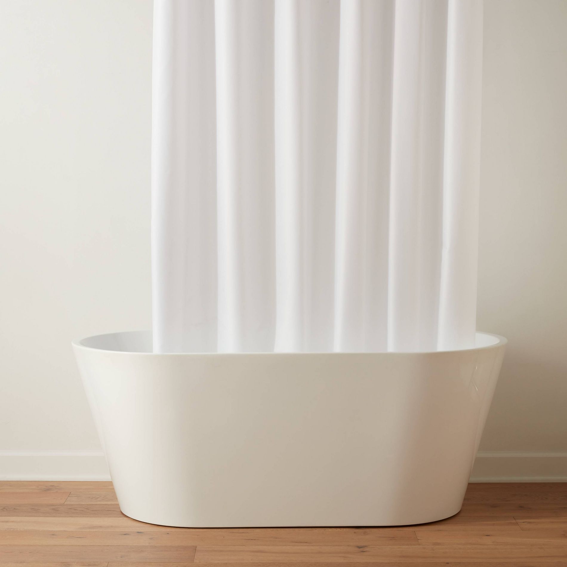 71"x71" RPET Fabric Mid Weight Shower Liner White - Threshold™: Mildew Resistant, Machine Washable, Grommet Top
