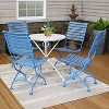 Sunnydaze Shabby Chic Cafe Chestnut Wood Folding Bistro Table and Chairs - Blue - 5pc - image 4 of 4