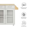 Modway Cuisine Kitchen Cart – Rolling Island with Storage Drawers, Open Shelves and Towel Rack for Home or Apartment - 2 of 4