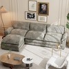 LACOO 118 in. Chenille L-Shaped Modular Sectional Sofa with Ottoman - 2 of 4