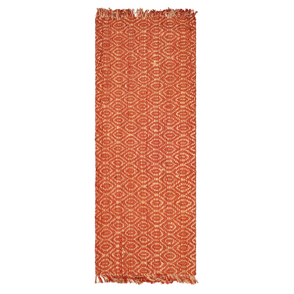 Rust Geometric Woven Runner 2'6inx6' - Safavieh