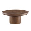 Sapphtopaz Contemporary Wood Coffee Table Sofa Side Table Round Low Table with Cylindrical Leg Center Table for Living Room, Home Decor - 2 of 4
