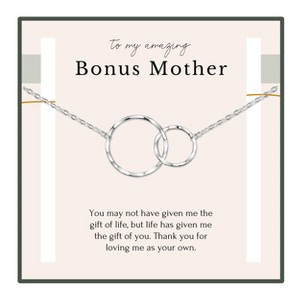 HOPE LOVE SHINE Bonus Mom Wedding Gift from Bride Groom Wedding Necklace Sterling Silver Gold 2 Rings 18" - 1 of 4