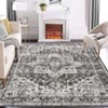 Washable Vintage Rug Non Slip Low Pile Rug Soft Medallion Throw Floor Cover Foldable Indoor Carpet for Living Room Bedroom Playroom Nursery - 2 of 4
