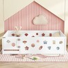 CAVINAS Twin/Full Size White Bed Frame with Heightened Guardrails,Solid Wood Floor Bed for Kids Room,Bedroom - 3 of 4
