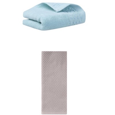 REGALWOVEN Cotton Soft Absorbent Hand Towel for Bathroom Kitchen Hotel Spa 14" x 30"/13" x 30" 2 Pcs