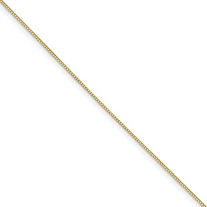 Black Bow Jewelry 0.7mm 10k Yellow Gold Solid Box Chain Lobster Clasp Necklace - 1 of 4