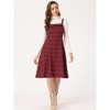 INSPIRE CHIC Women's Plaid Sleeveless Tie Back A-Line Overall Pinafore Dresses - 3 of 4