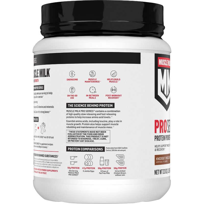 Muscle Milk Pro Series Protein Powder - Knockout Chocolate - 32oz, 3 of 7