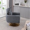 KTMBDW Mid-Century Swivel Accent Chair, Upholstered Fabric Armchair for Living Room, Bedroom - 4 of 4