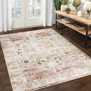 COZONY Washable Area Rug for Living Room, Vintage Distressed Accent Carpet, Non-Slip, Low Pile, Stain Resistant - 1 of 4
