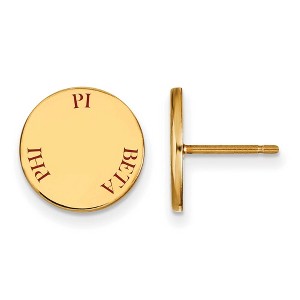 Black Bow Jewelry 14k Yellow Gold Plated Sterling Silver Pi Beta Phi Greek Life Stud Earrings - 1 of 3