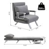 NicBex Convertible Sleeper Chair,Modern Folding Sofa Bed with Steel  Frame,Modern Couches with Pillows  for Living Room,Light Gray/Dark Gray - 3 of 4