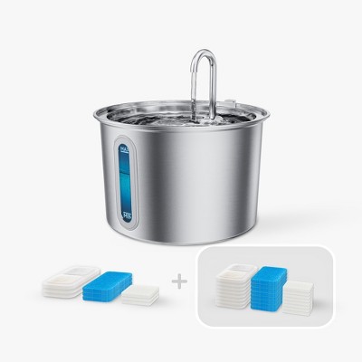 Oneisall PWF-001 2L Cat Water Fountain with 11 PCS Filters, with Snap, Anti-Spill Cats Water Fountains with Quiet Pump