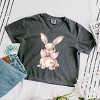Bunny Watercolor With Bow - Women's Boxy Crop Top Graphic T-Shirt - 2 of 4