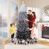 Pencil Christmas Tree, Slim Artificial Xmas Tree with Snow Flocked Branches, Skinny Pink Gradient Christmas Decoration for Home & Office - 4 of 4