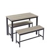 NicBex Dining Table Set for 4 Dining Room Table Set Bar Table with 2 Dining Benches Counter Height Dining Table Set for Dining Room - 3 of 4