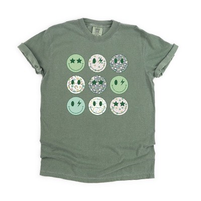 Simply Sage Market Women's St. Patrick's Smiley Chart Short Sleeve Garment Dyed Tee