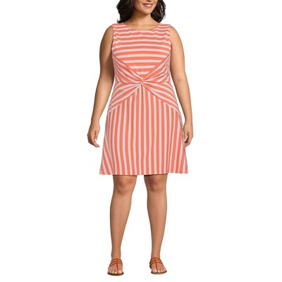 Lands' End Women's Cotton Modal Boatneck Twist Dress