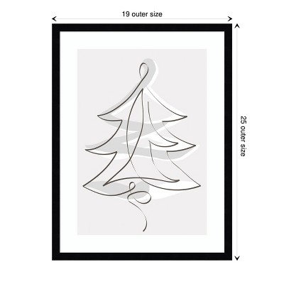 Merry Christmas Black and White Wood Framed Wall Art